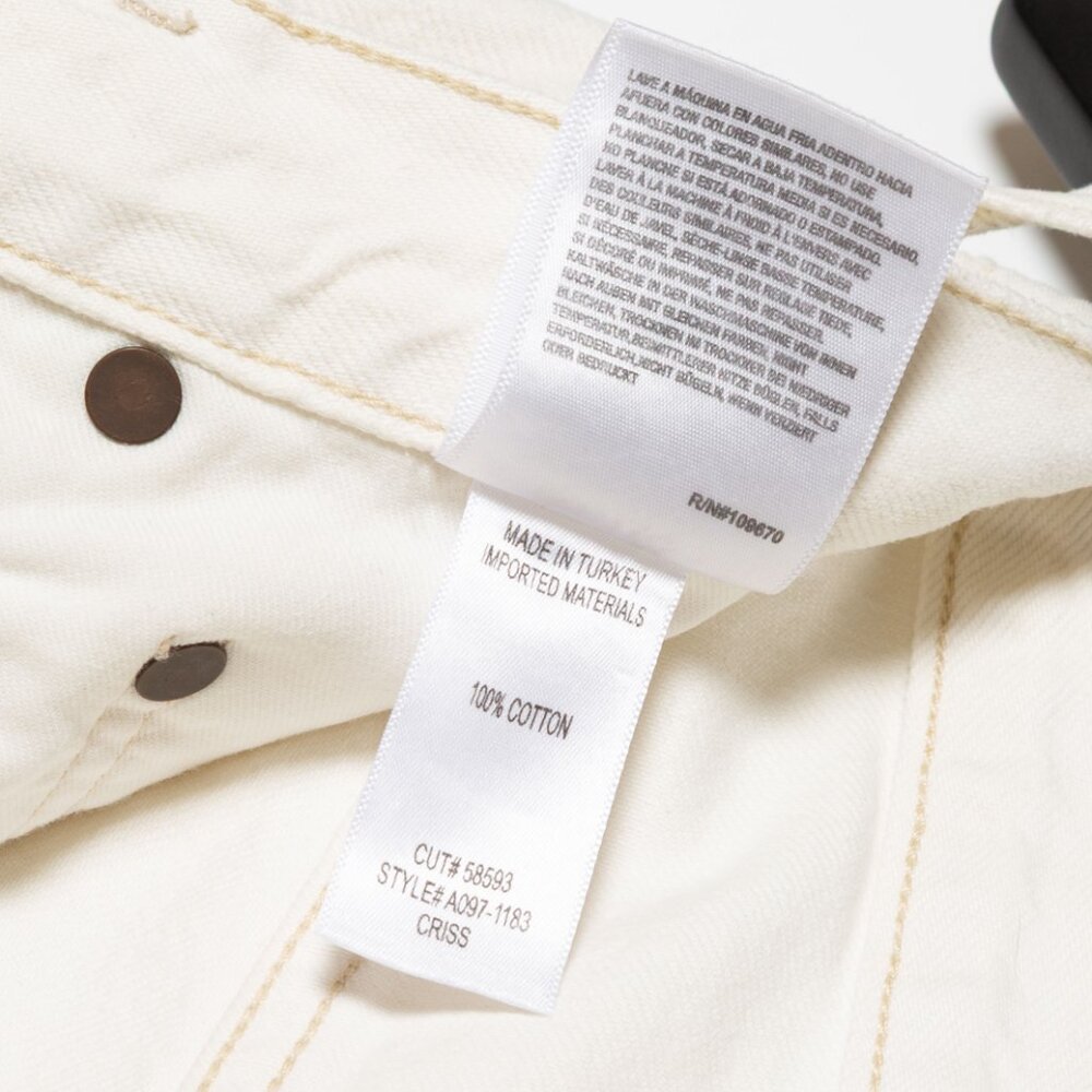 Agolde Criss Cross Upsized Organic Cotton Jean in Paste Off White Ivory - XS 24 - Picture 12 of 16